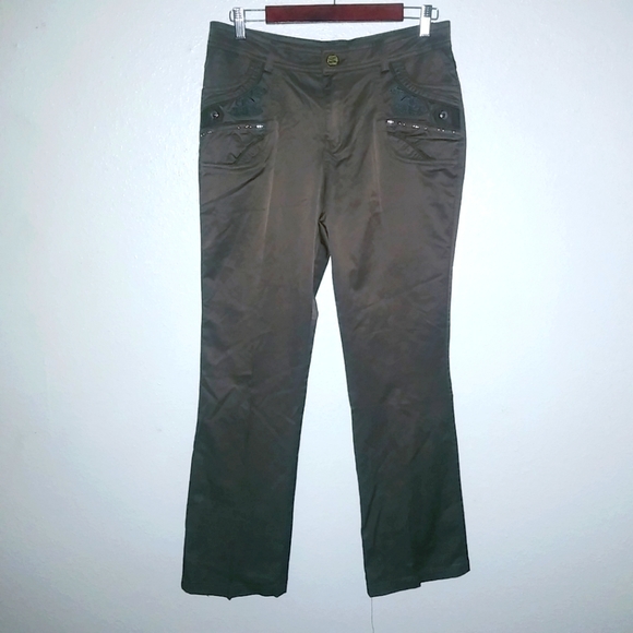 Red & Black 32x31 High Waisted Brown Rip Stop Pants - Picture 2 of 9